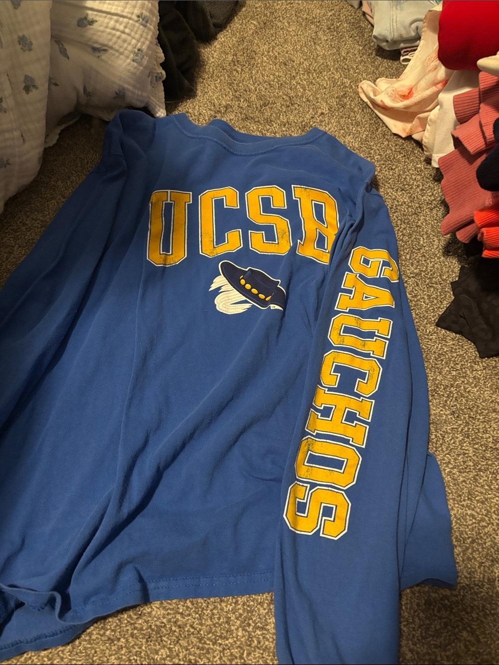 UCSB Gauchos Long-Sleeve Blue Crewneck Shirt